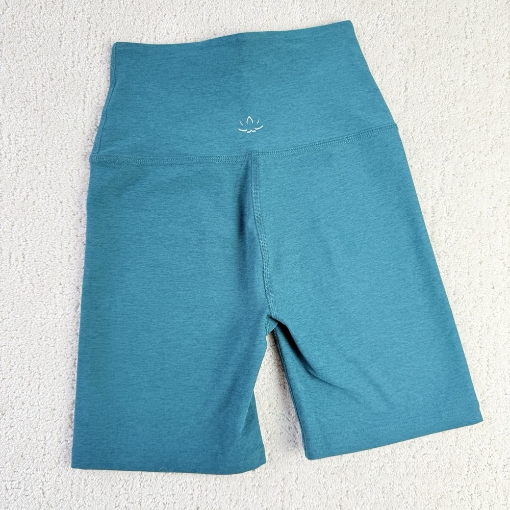 Beyond Yoga Spacedye Keep Pace 7" Short, Size S, Heathered Teal Blue
